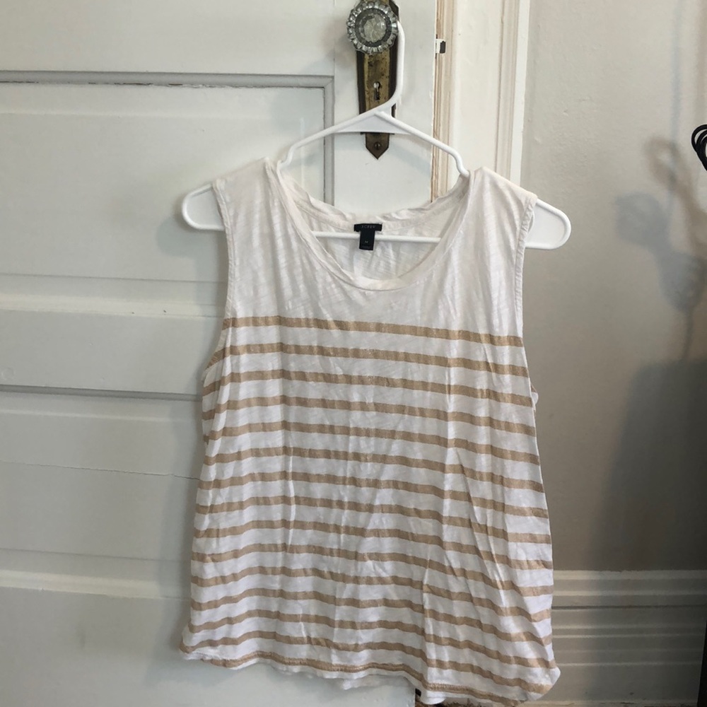 JCrew gold striped tank